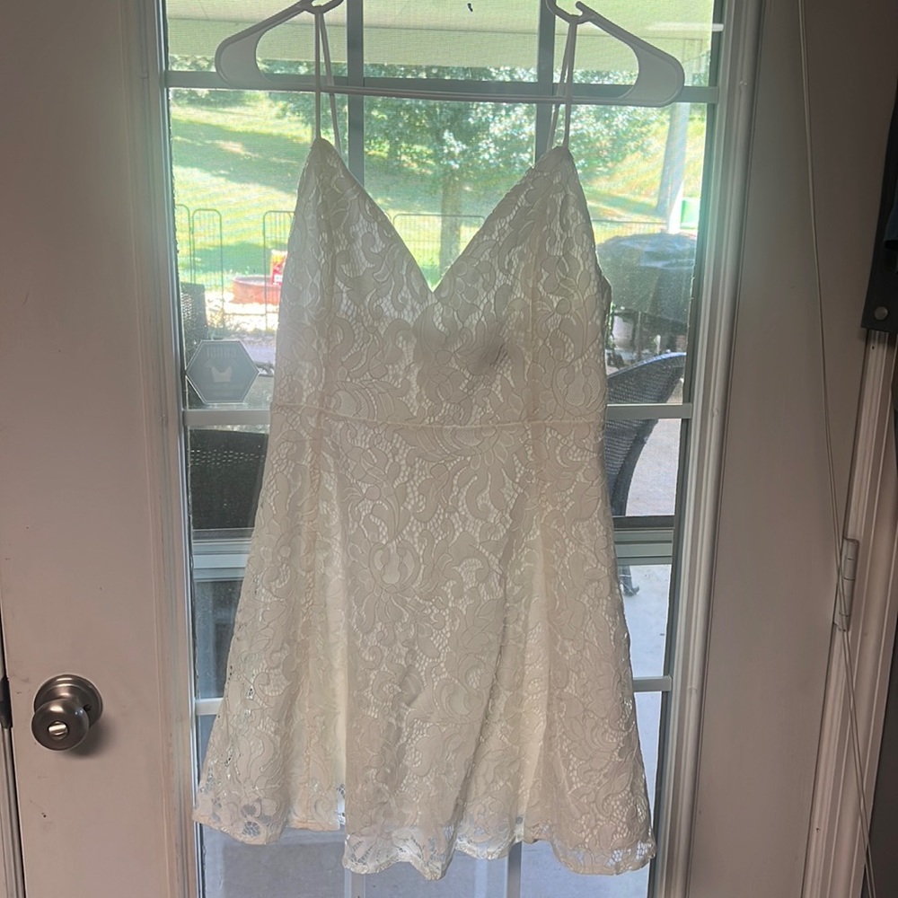 Magnolia Blossom White Lace Skater Dress